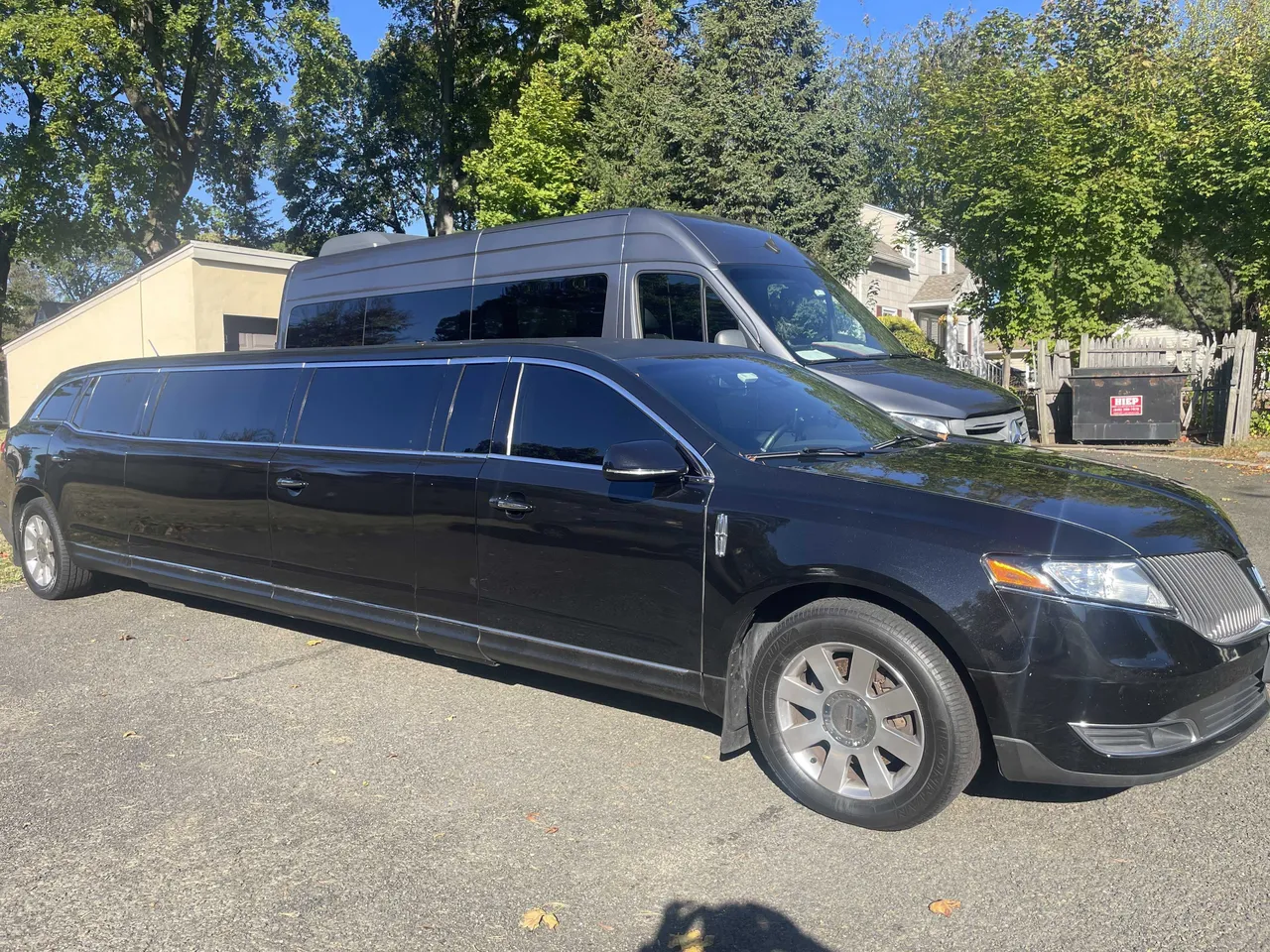 Black Lincoln MKT Limousine with tinted windows for limo rental