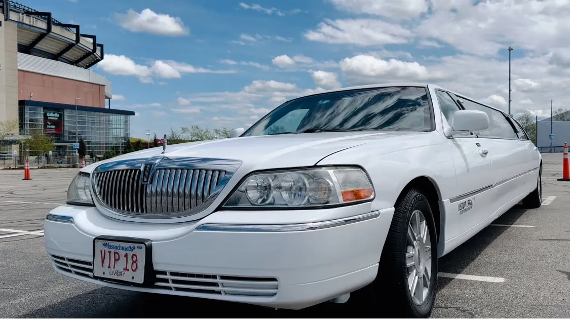 White Lincoln Town CAR Limousine #4, photo 3 for limo rental in Hollister, CA