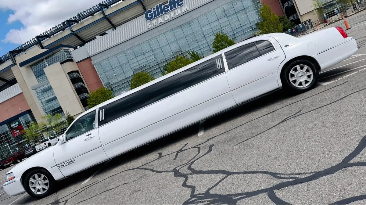 White Lincoln Town CAR Limousine #4 for limo rental in Hollister, CA