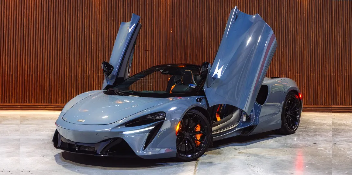 Gray McLaren Artura for sports car rental