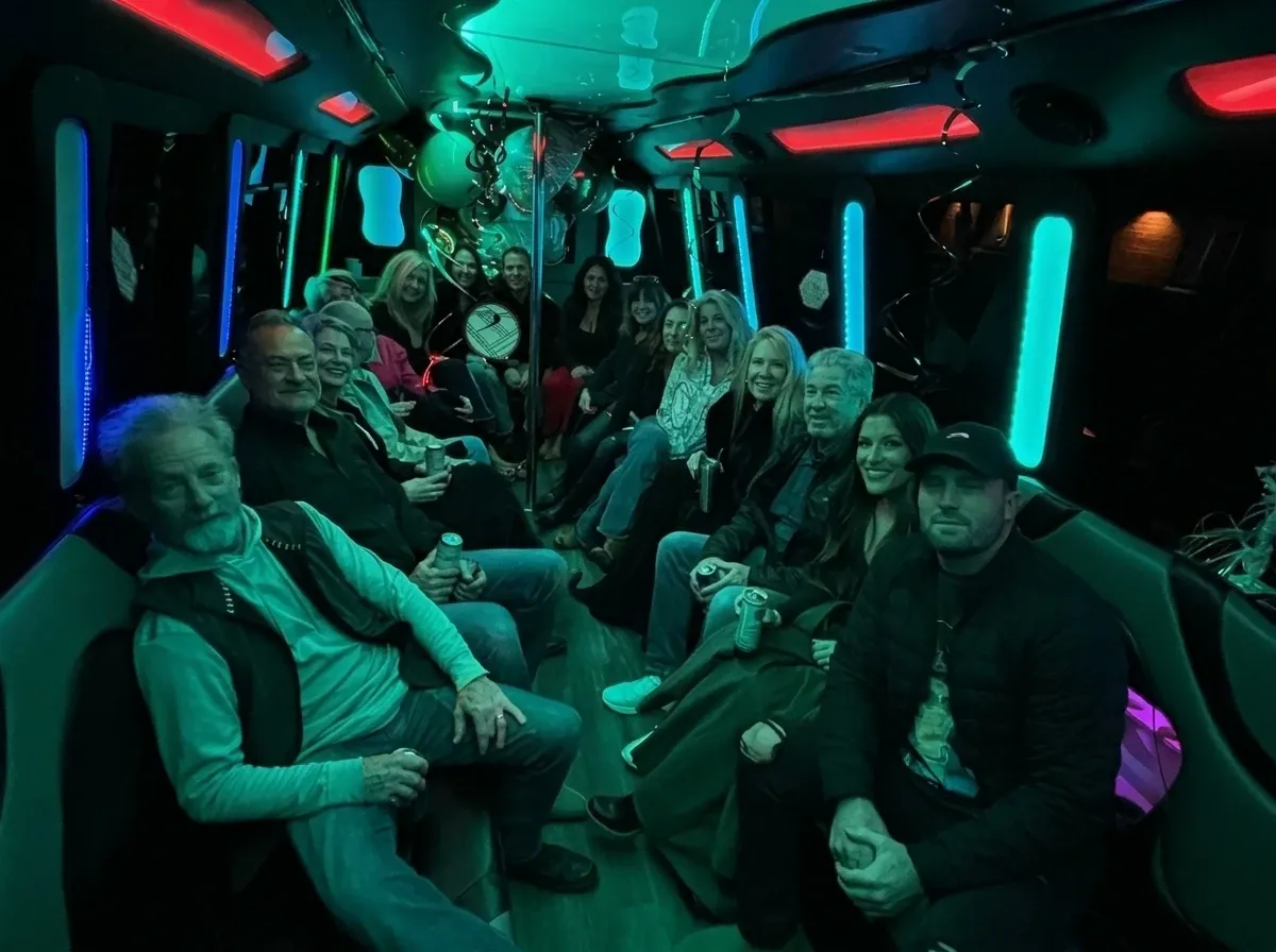 The black Mercedes-Benz Party Buses, shot 2