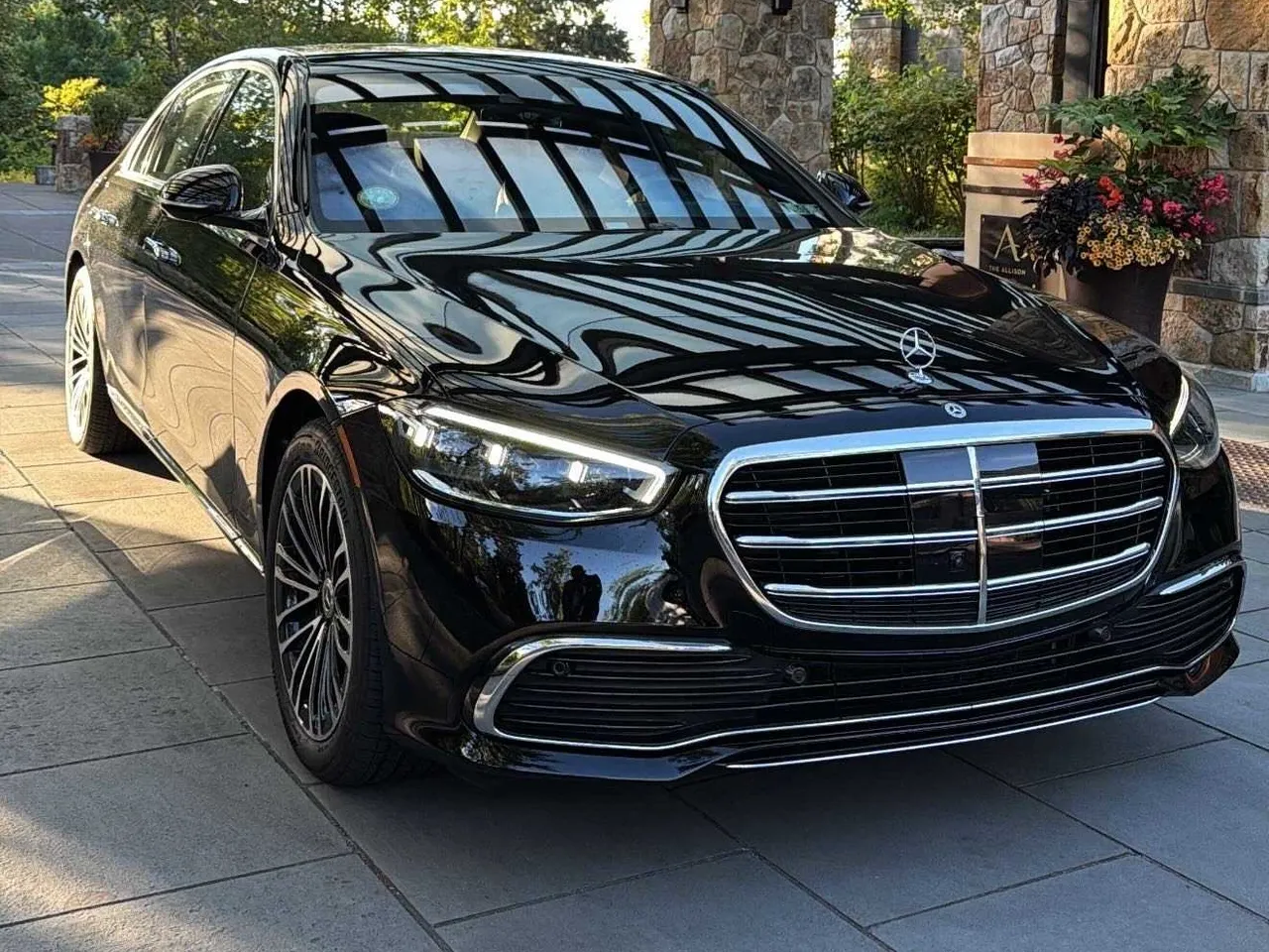 The black Mercedes-Benz S-Class, shot 2
