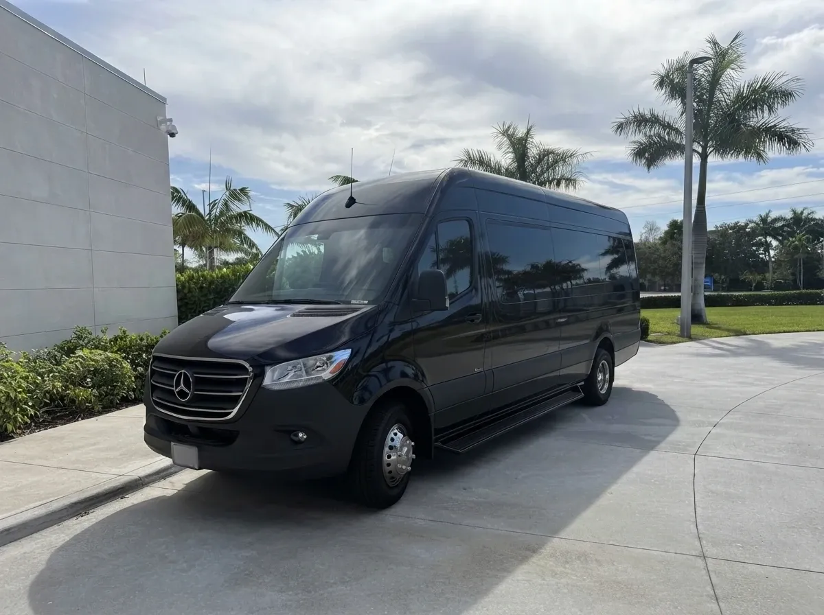 Mercedes-Benz Sprinter Limousine The black Mercedes-Benz Sprinter Limousine, ready to rent