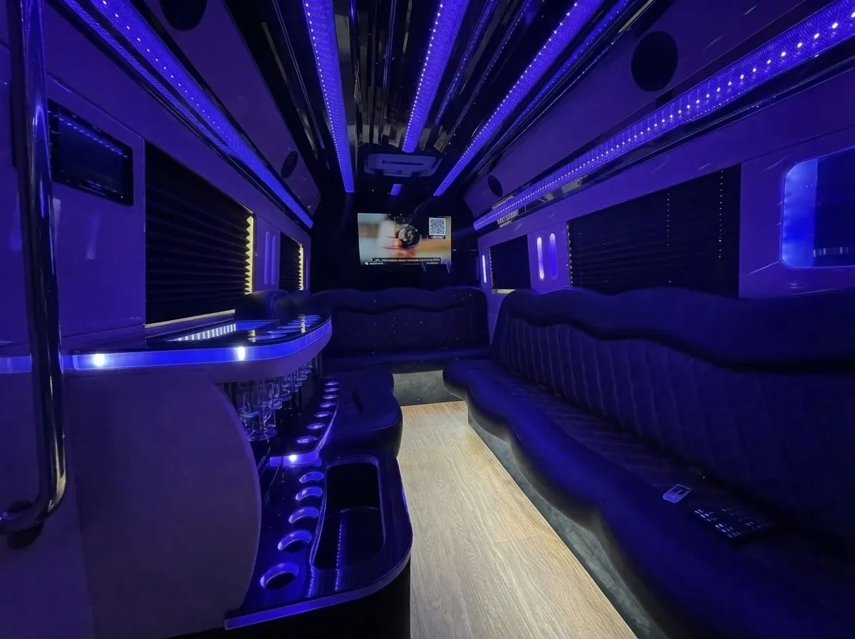 The black Mercedes-Benz Sprinter Limousine, shot 3
