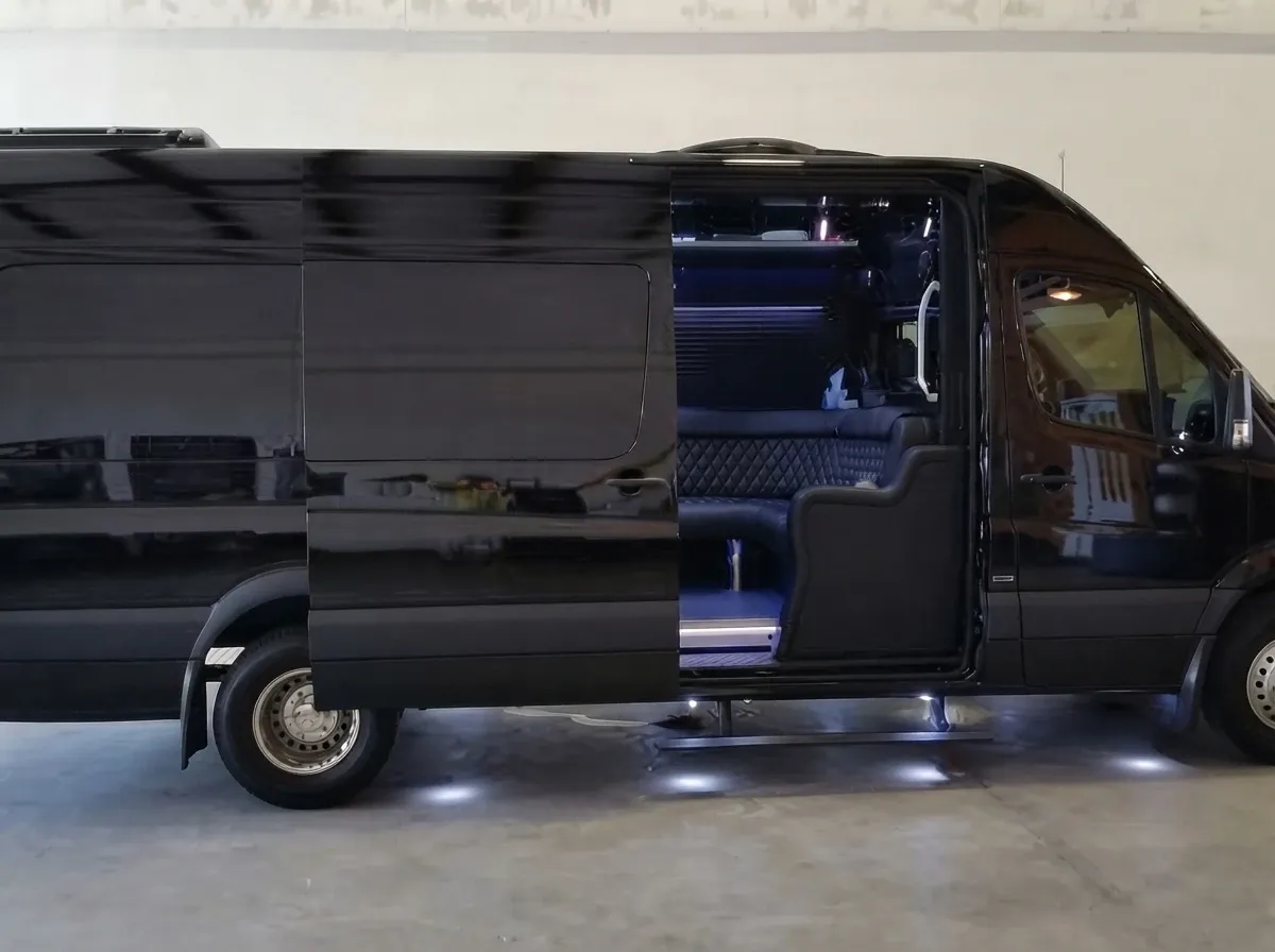 The black Mercedes-Benz Sprinter Limousine, shot 5