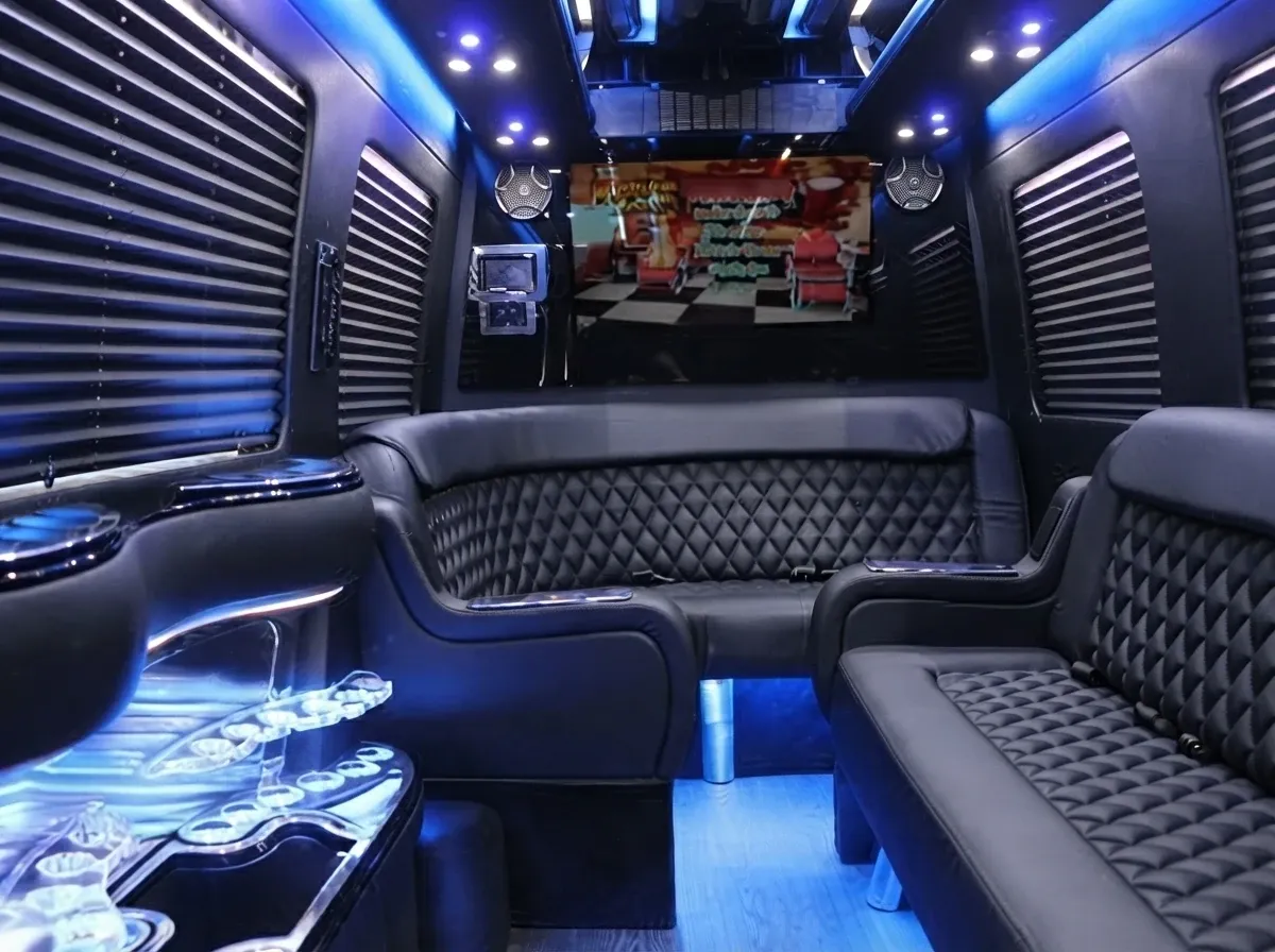 The black Mercedes-Benz Sprinter Limousine, shot 4