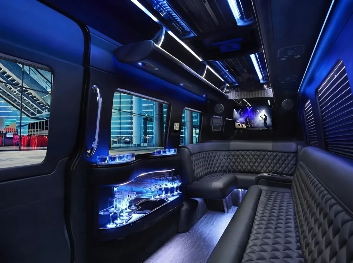 The black Mercedes-Benz Sprinter Limousine, shot 6