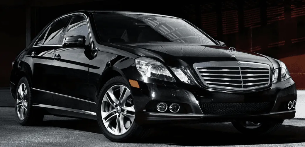 Black Mercedes-Benz E-Class for wedding car rental