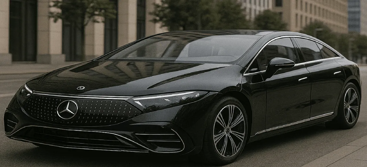 Black Mercedes-Benz E-Class for wedding car rental