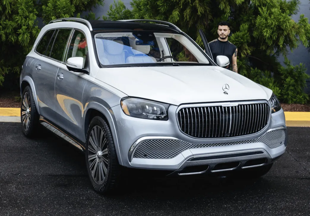 White Mercedes-Maybach GLS for exotic and luxury car rental in Arlington, VA