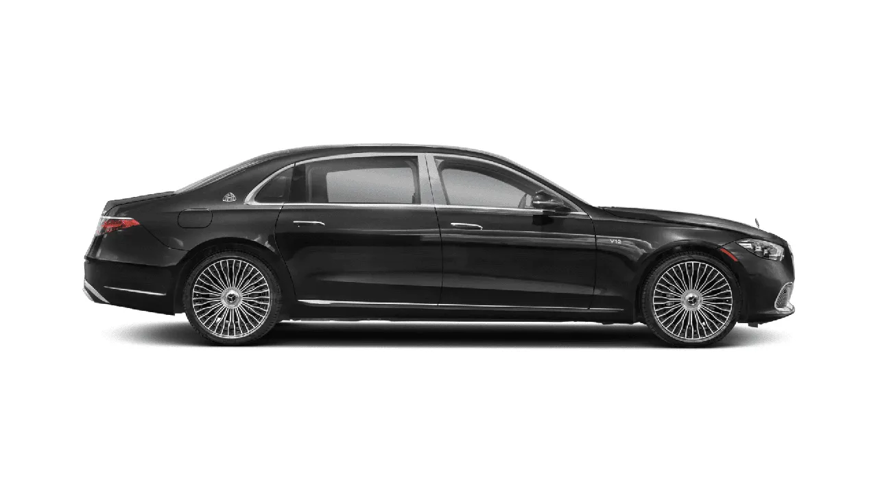 The black Mercedes-Maybach, ready to rent