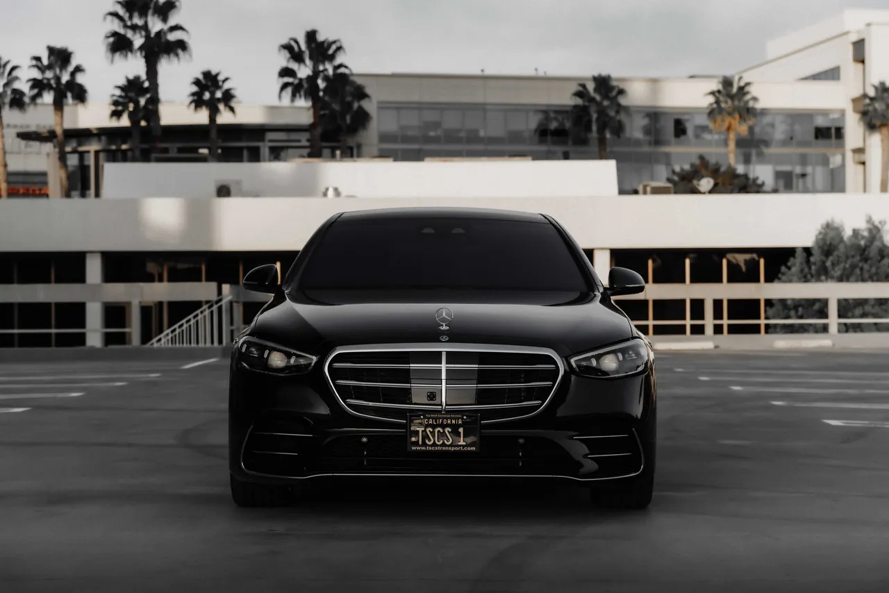 Black Mercedes-Benz S-Class for wedding car rental in Carlsbad, CA