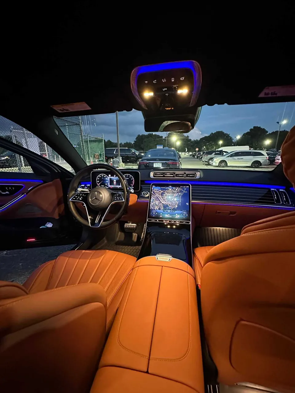 Mercedes-Benz S-Class interior with LED accent lighting, photo 3 for wedding car rental