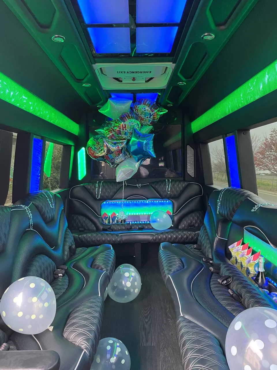 Mercedes Sprinter Limo interior, photo 3 for party bus rental in California
