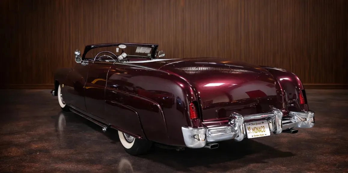 Red Mercury Lead Sled 1951 Vintage exterior with convertible roof, photo 3 for wedding car rental