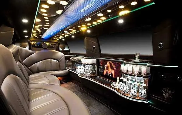 Inside of the White Lincoln MKT Limousine