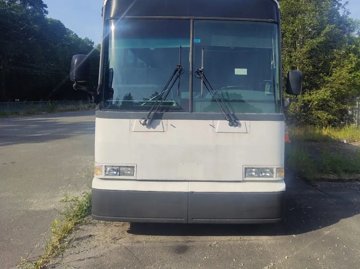 The white Motorcoach MCI, shot 3