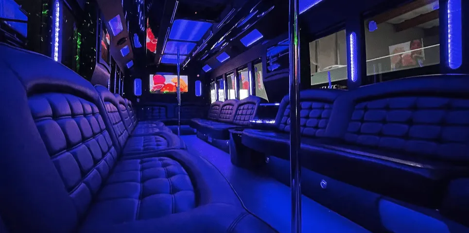 Party Bus interior for party bus rental in California