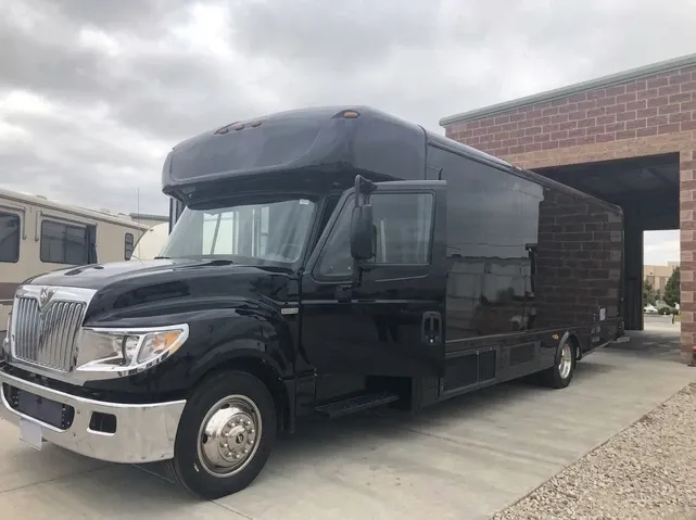 Black 28 Passenger Party Bus The black 28 Passenger Party Bus, ready to rent