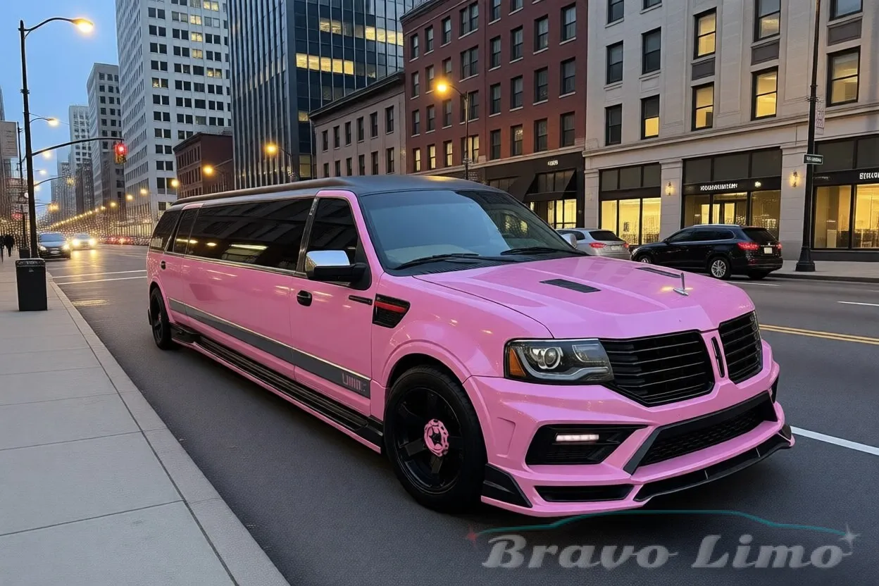 Pink Lincoln Navigator Limousine for limo rental