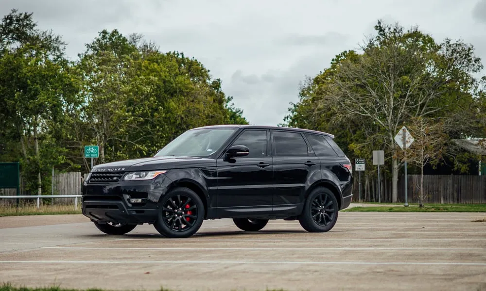 The black Range Rover Sport, ready to rent