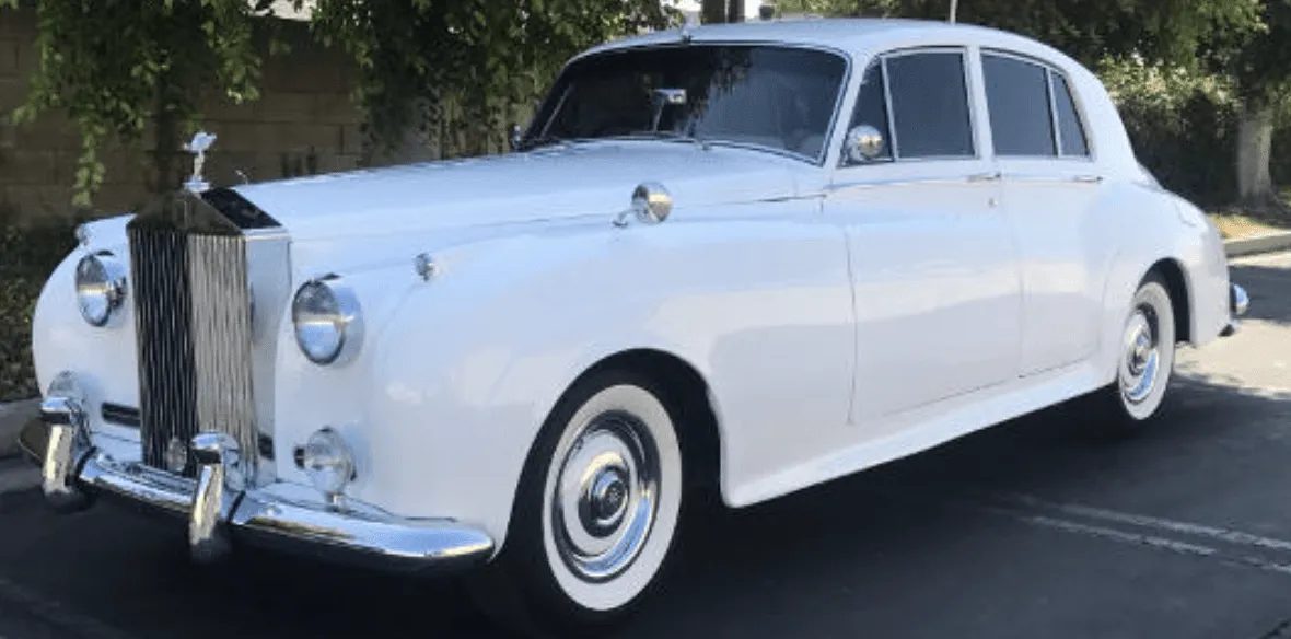 White Rolls Royce Cloud for wedding car rental