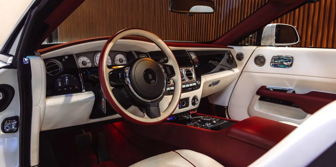 Rolls-Royce Dawn interior for wedding car rental