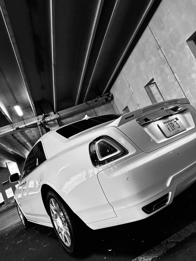 White Rolls Royce Ghost Sedan exterior, photo 11 for wedding car rental