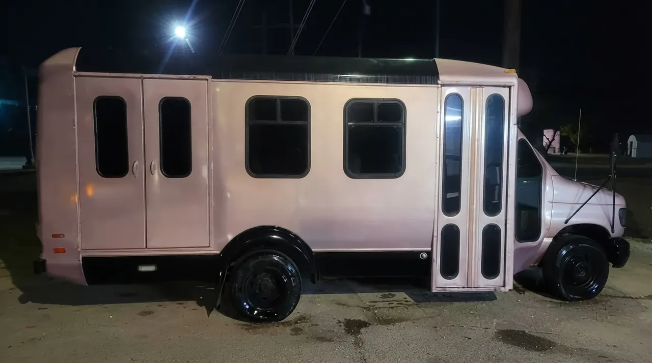 The pink Rose Party Bus, shot 3