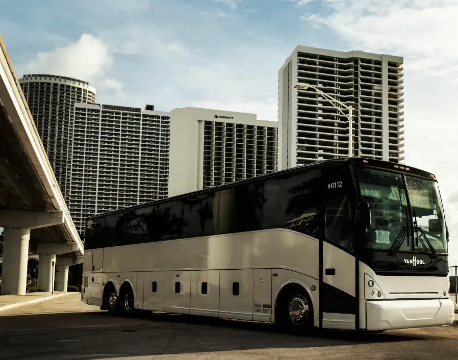White Van Hool for charter bus rental
