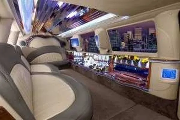 The White Ford Excursion Limousine, ready to rent