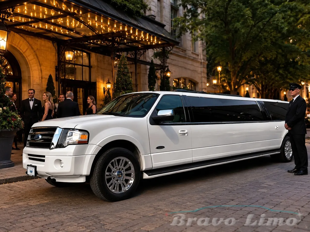 White Ford Expedition Limousine for limo rental