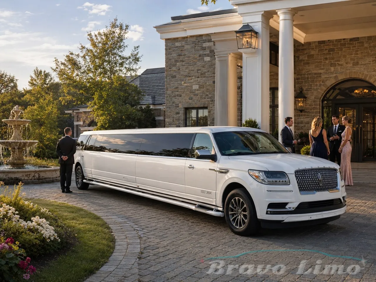 White Lincoln Navigator Limousine for limo rental