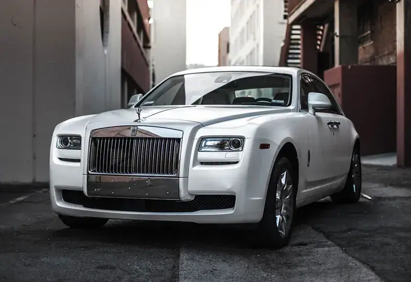 White Rolls-Royce wedding car for wedding car rental in Los Banos, CA