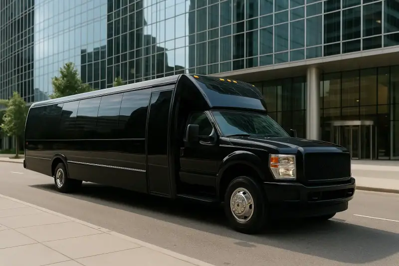 Black luxury party bus for party bus rental in Napa County, CA